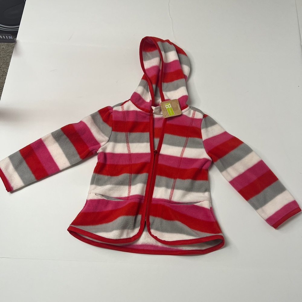 Crazy 8 gray and pink zip up hooded jacket 3T.